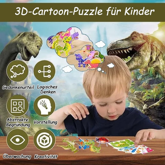 🔥Letzter Tag 49% Rabatt🤗🦖Erzieherisches 3D-Cartoon-Puzzle