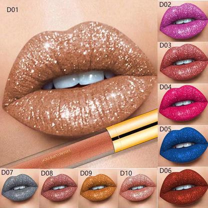 💄1 KAUFEN, 1 GRATIS🎁Metallischer flüssiger Diamant-Glitter-Lippenstift